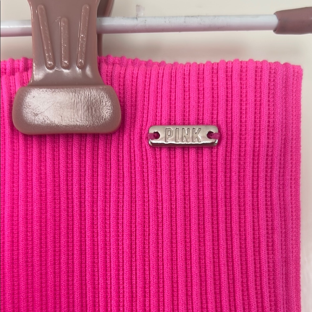 PINK Victoria’s Secret Hot Pink Athletic Seamless Ribbed Leggings - Picture 3 of 5